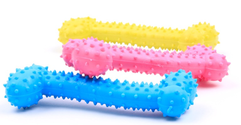 Classic Bone TPR Dog Chew Toy - Spiky Interactive Teething Toy & Durable Molar Cleaning Stick for Do