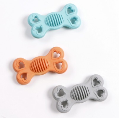 Candy Shape TPR Dog Chew Toy - Durable Ribbed Dental Molar Stick & Interactive Teething Toy with 3 C