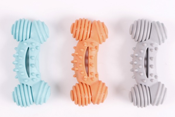 Multi-Texture TPR Dog Toy - Durable Spiky Molar Bone & Dental Care Chew Toy with 3 Colors