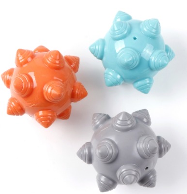 3D Threaded Meteor Dog Chew Ball - Multi-Angle Spiked Molar Toy & Irregular Bounce Interactive Denta