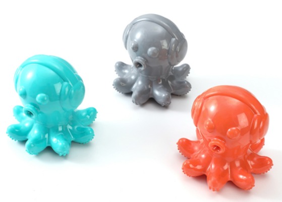 Cute Squeaky Octopus Dog Toy - Cartoon Headphone Octopus Molar Toy & Interactive Dental Massage Chew