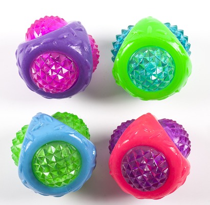 LED Light-Up Diamond Dog Ball - Motion-Activated Flashing Squeaker Ball & Dual-Layer Crystal Texture