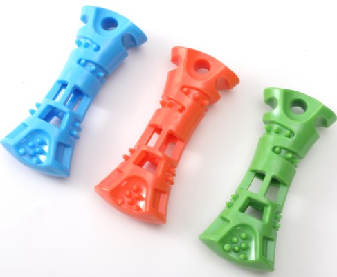 Hollow Treat-Dispensing Dog Molar Stick - Symmetrical Spiked Chew Toy & Interactive IQ Puzzle Slow F