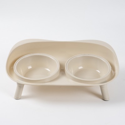 Elevated Double Pet Bowl with Splash Guard - Durable Raised Feeding Station & Ergonomic Diner