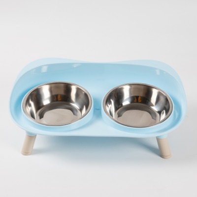 Elevated Stainless Steel Double Pet Bowl - Scientific Neck Protection & Mess-Free Food Station