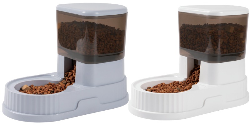 Automatic Cat and Dog Food Dispenser - Gravity Feed Single Pet Station With Smooth Slide Design Dine