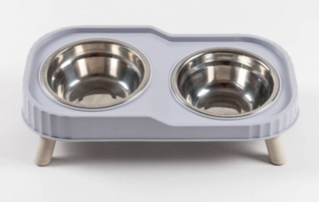 Stainless Steel Double Pet Bowl - Raised Ergonomic Feeding Station & Mess-Free Comfort Diner